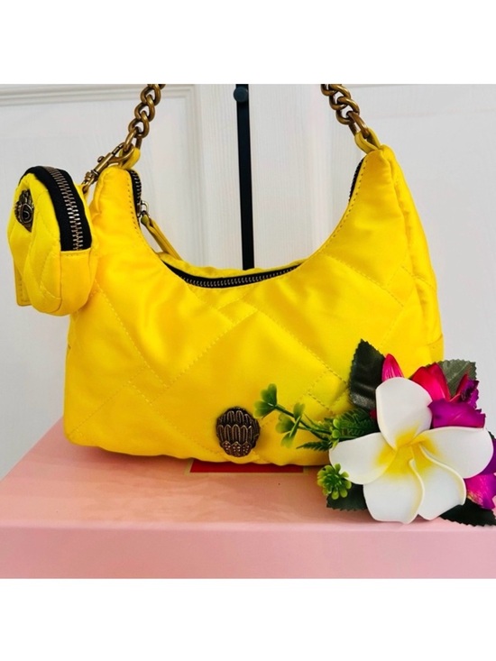 Kurt Geiger Handbags - KURT GEIGER ~ Yellow Quilted Shoulder or Handbag w/Coin Purse & Nylon Strap